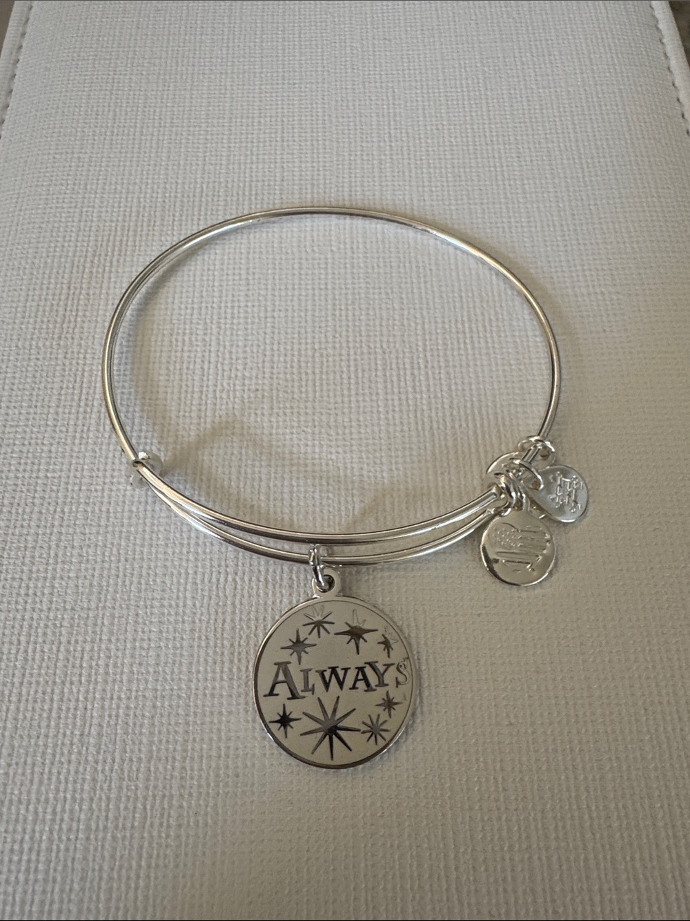 Alex and Ani Silver 'Always' Charm Expandable Bangle Bracelet